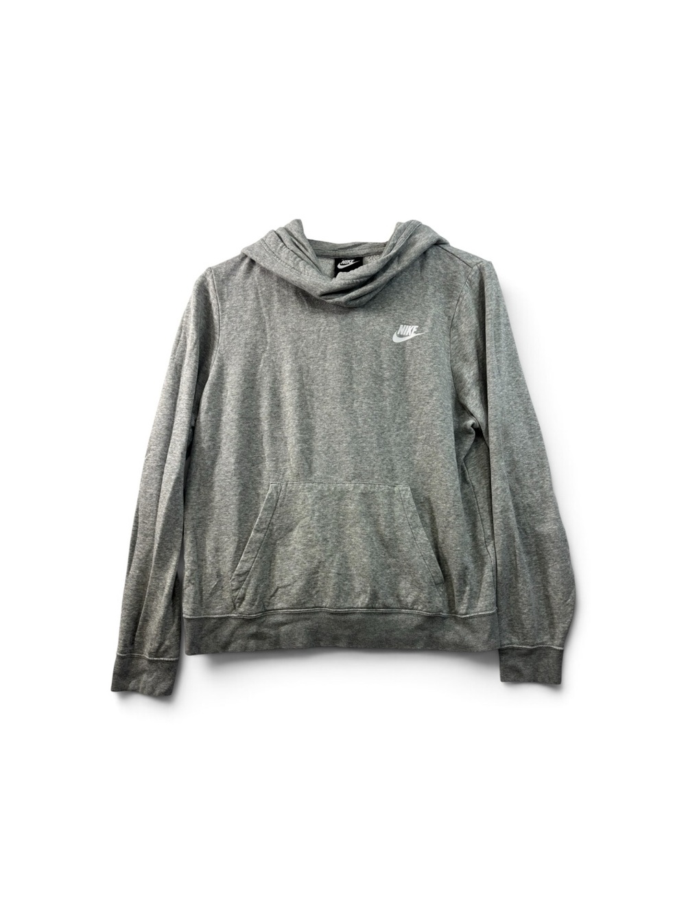 Nike Cowl Neck Hooded Sweatshirt Women’s Size Medium Grey Pullover Hoodie